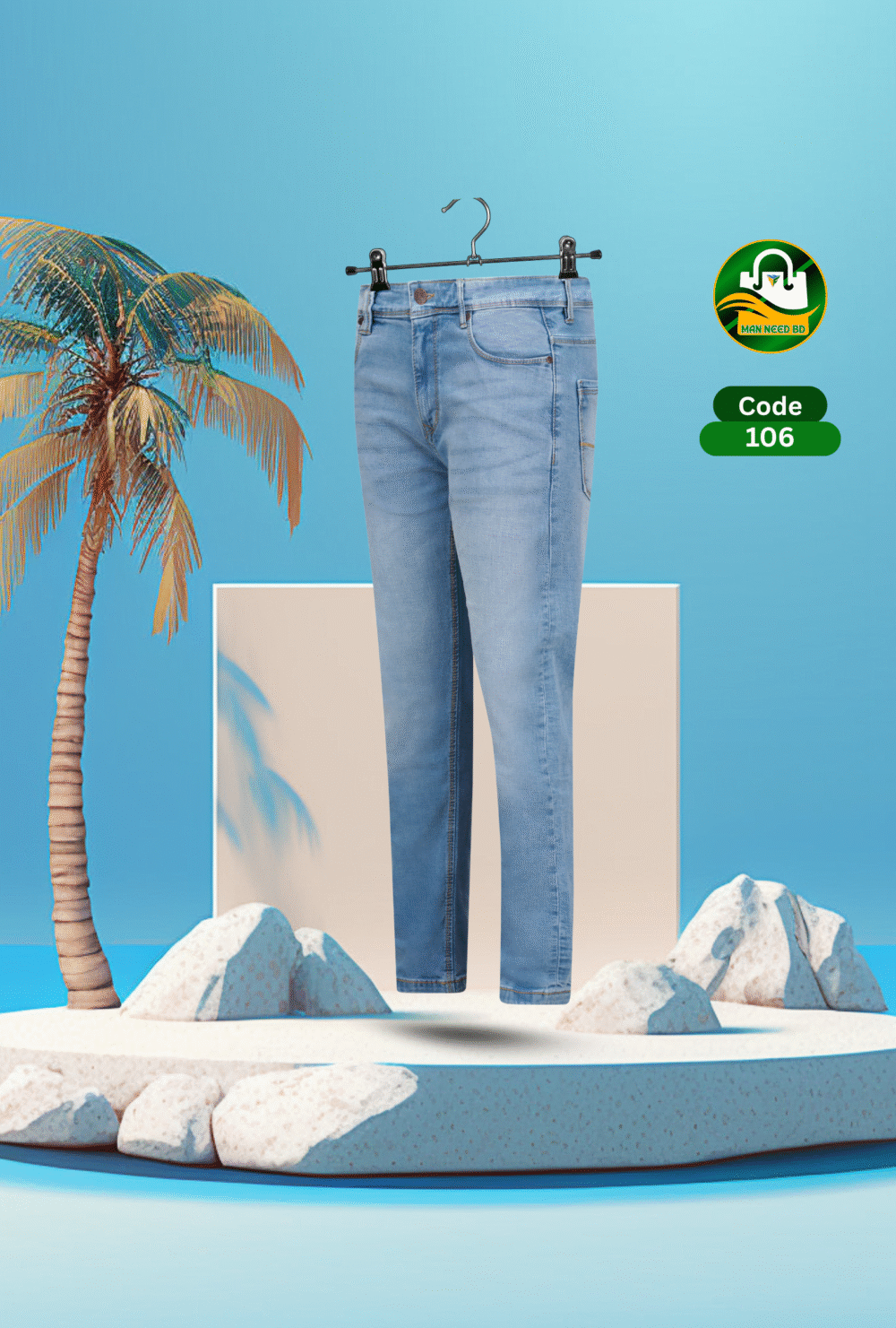 Blue Star Light Blue Denim Jeans for Men – Stretchable Cotton Comfort