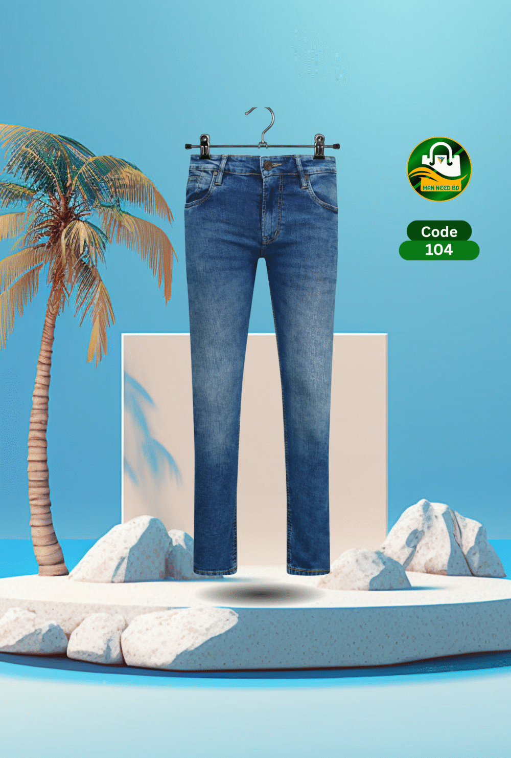 Pepe Jeans Meets Blue Denim Pant for Men – Stretchable Cotton Comfort