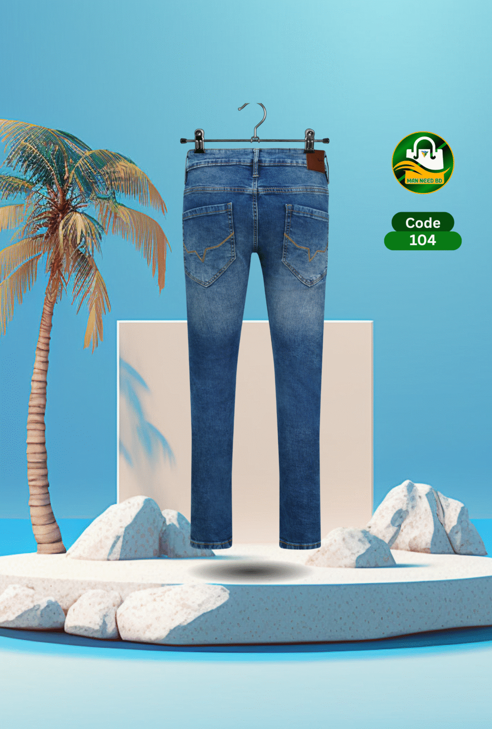 Pepe Jeans Meets Blue Denim Pant for Men – Stretchable Cotton Comfort