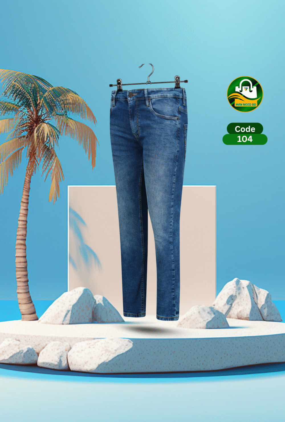 Pepe Jeans Meets Blue Denim Pant for Men – Stretchable Cotton Comfort