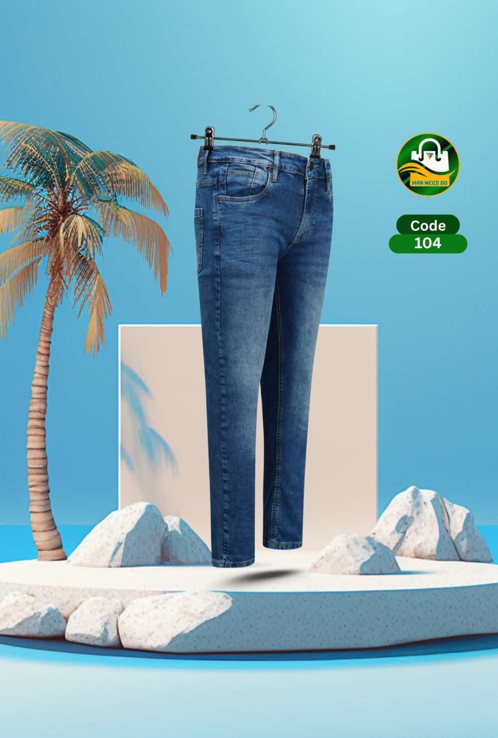 Pepe Jeans Meets Blue Denim Pant for Men – Stretchable Cotton Comfort