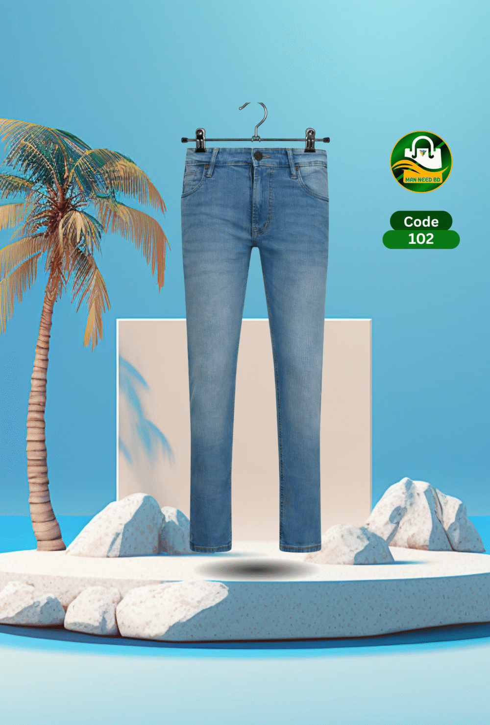 Pepe Light Blue Stretch Cotton Jeans Pant for Men