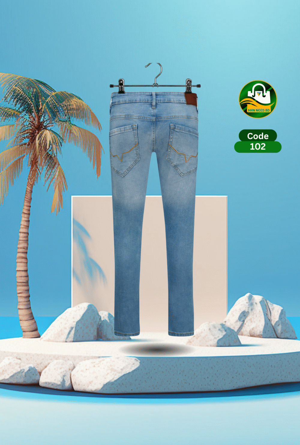 Pepe Light Blue Stretch Cotton Jeans Pant for Men