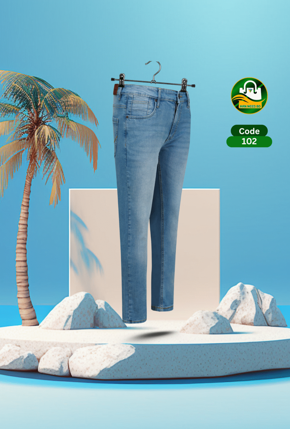 Pepe Light Blue Stretch Cotton Jeans Pant for Men