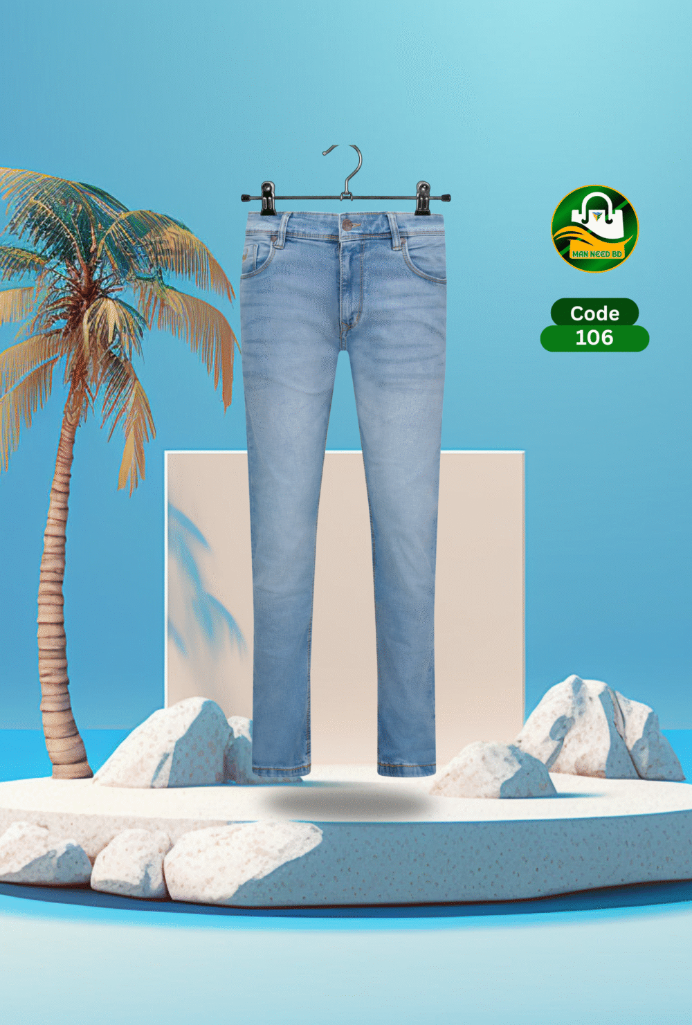 Blue Star Light Blue Denim Jeans for Men – Stretchable Cotton Comfort