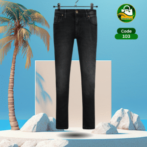 Woodland Premium Jet Black Stretch Cotton Pants for Men