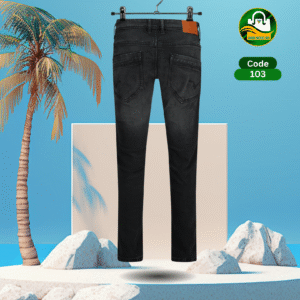 Woodland Premium Jet Black Stretch Cotton Pants for Men